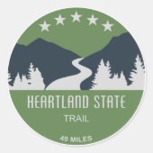 Heartland State Trail Ronde Sticker (Voorkant)