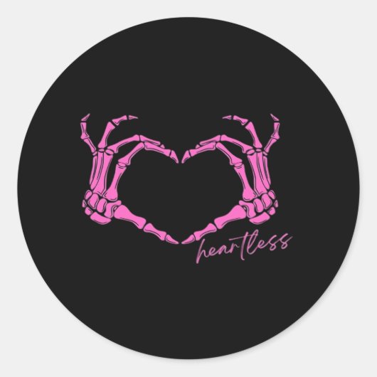 Heartless Skeleton Hands Classic Ronde Sticker (Voorkant)