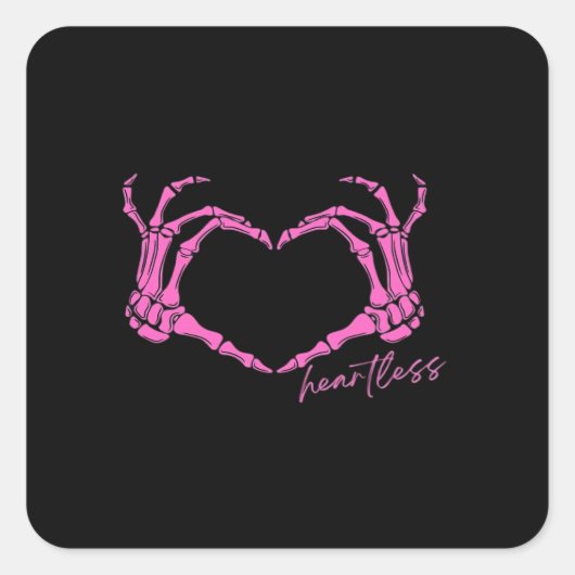 Heartless Skeleton Hands Classic Vierkante Sticker (Voorkant)