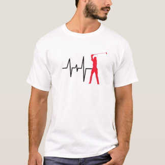 Heartline Sportsport Golf Golfing Love Heartbeats T-shirt