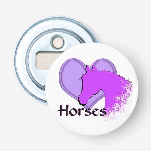 Heartm Horses III (paarse) Button Flesopener (Voorkant)