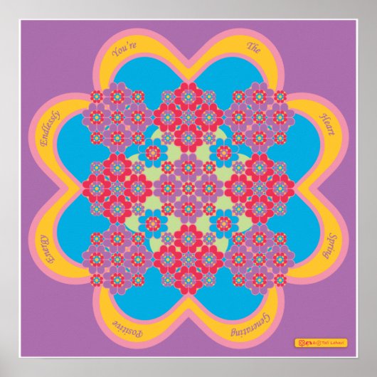 HeartMandala met HeartSpring Poem Poster (Voorkant)