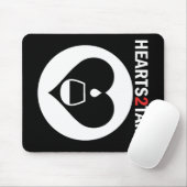 Hearts2Tails White Graphic Logo met tekstMuismat Muismat (Met muis)