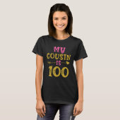 Hearts 100th Bday For Cousin From Cousin T-shirt (Voorkant volledig)