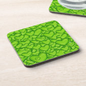 Hearts 3D Texture Green Pattern-68689 Bier Onderzetter (Linkerzijde)