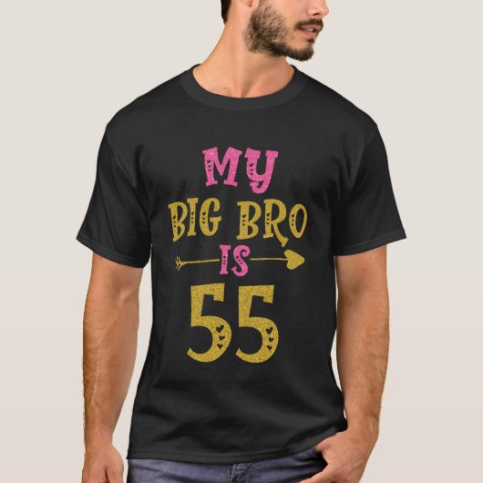 Hearts 55th Bday voor Big Brother van Sister Broth T-shirt (Voorkant)