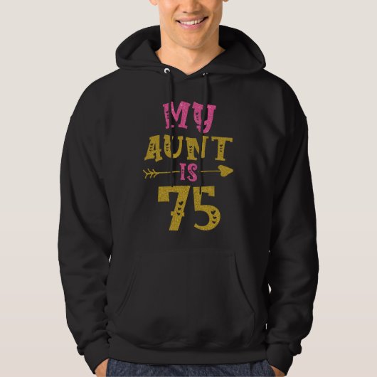 Hearts 75th Bday For Aunt From Niece Nephew Hoodie (Voorkant)