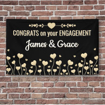 Hearts! Aangepast Verloving Congrats banner