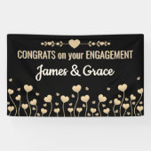 Hearts! Aangepast Verloving Congrats banner (Horizontaal)