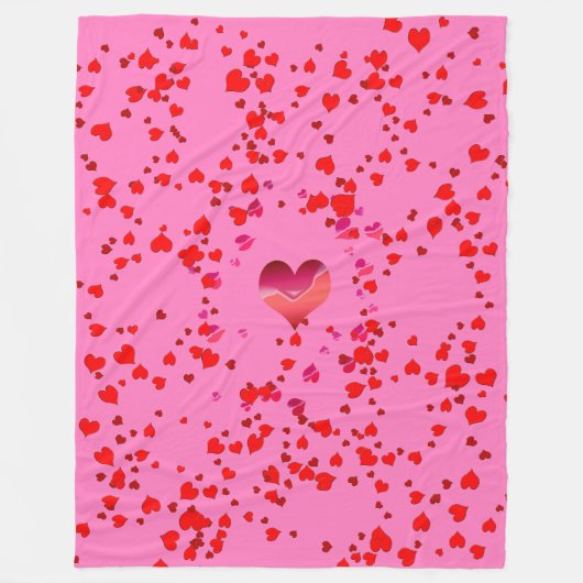 "Hearts" Aangepaste fleece Blanket, 60 x 80" Deken (Voorkant)