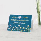 Hearts! Aangepaste Verloving congrats kaart (Voorkant)
