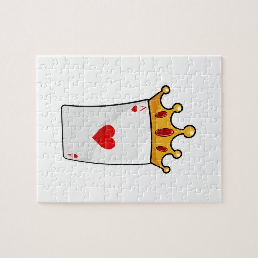 Hearts Ace met Queen Crown Legpuzzel (Horizontaal)