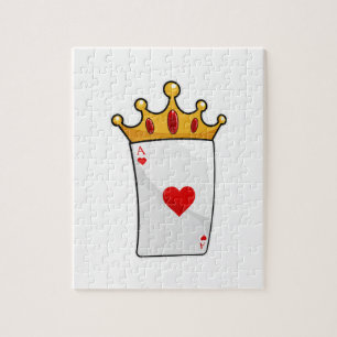 Hearts Ace met Queen Crown Legpuzzel