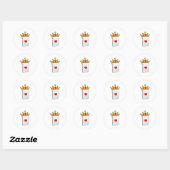 Hearts Ace met Queen Crown Ronde Sticker (Vel)