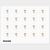 Hearts Ace met Queen Crown Ronde Sticker (Vel)