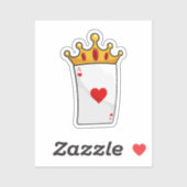 Hearts Ace met Queen Crown Sticker (Vel)
