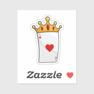 Hearts Ace met Queen Crown Sticker