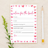 Hearts Advice For The Bride Bridal Shower Game Briefpapier