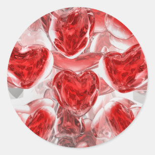 Hearts Afire Abstracte ticker Ronde Sticker