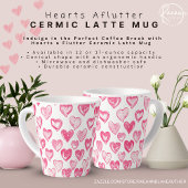 Hearts Aflutter Ceramic Latte Mok