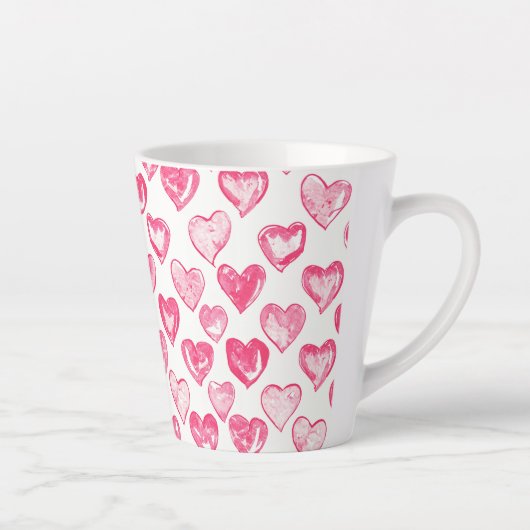 Hearts Aflutter Ceramic Latte Mok (Rechts)