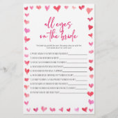 Hearts All Eyes On The Bride Bridal Shower Game  Briefpapier (Voorkant)