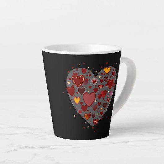 Hearts allover latte mok (Rechterhoek)