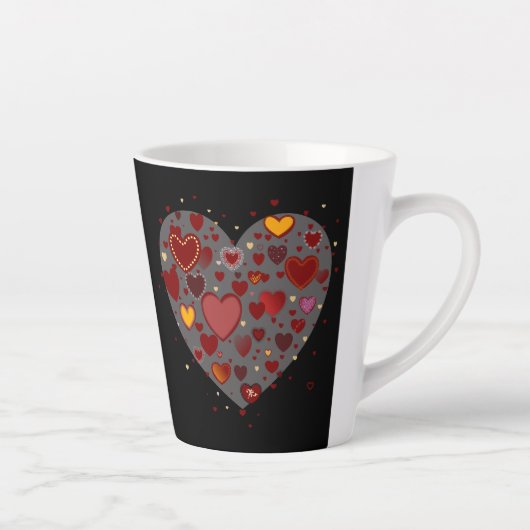 Hearts allover latte mok (Rechts)