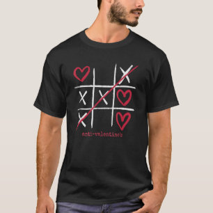 Hearts and Crosses spel Anti Valentijnsdag T-shirt