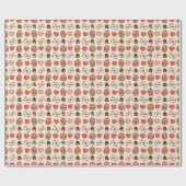 Hearts and Cupcakes Wrapping Paper Cadeaupapier (Vlak)