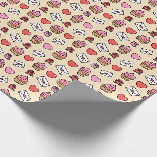 Hearts and Cupcakes Wrapping Paper Cadeaupapier (Hoek)