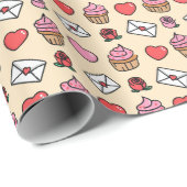 Hearts and Cupcakes Wrapping Paper Cadeaupapier (Rol Hoek)