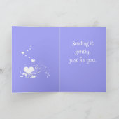 Hearts And Elegant Curling Flourishes Minimal Illu Kaart (Binnen)