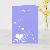 Hearts And Elegant Curling Flourishes Minimal Illu Kaart (Gele Bloem)