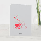 Hearts And Elegant Curling Flourishes Minimal  Kaart (Achterkant)