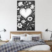 Hearts and flowers canvas afdruk (Insitu (Slaapkamer))