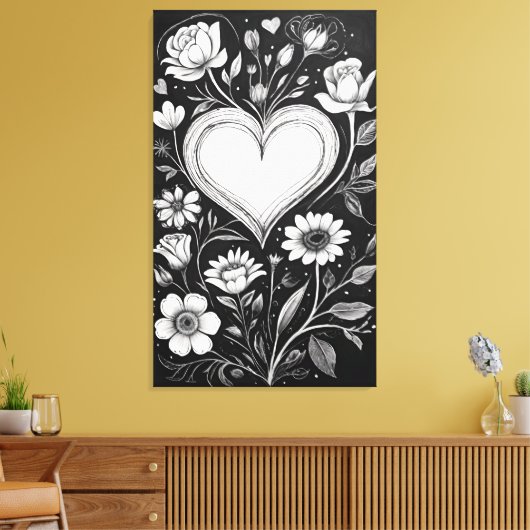Hearts and flowers canvas afdruk (Insitu (Woonkamer))