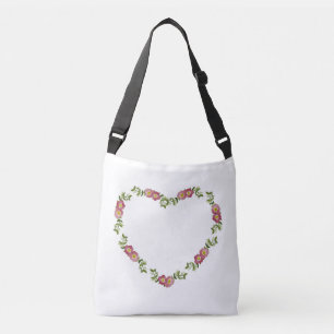Hearts and Flowers Collection Crossbody Tote (rood Tas