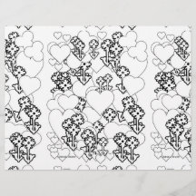 Hearts and Flowers Kinder kleurplaat Placemat