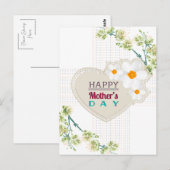Hearts and Flowers Moederdag Briefkaart (Voorkant / Achterkant)