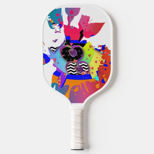 Hearts And Flowers Pickleball Paddle (Voorkant)