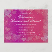 Hearts and Stars Valentijnsdag Dance Invitation Uitnodiging Briefkaart (Voorkant)