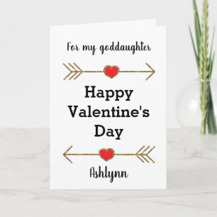 Hearts Arrows Happy Valentine's Day Godfather Kaart
