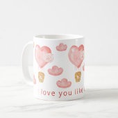 Hearts Ballon Valentijn Aangepast op maat Koffiemok (Voorkant links)