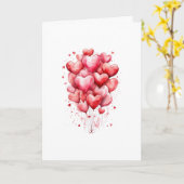 Hearts Balloon Romantic Love Kaart (Gele Bloem)