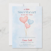 Hearts balloons  Baby Shower  Invitation Kaart (Voorkant)