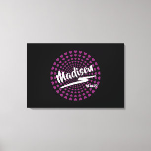 Hearts Bat Mitzvah Inlogbord Canvas Afdruk