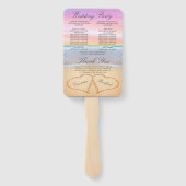 Hearts Beach Weddenschappen programma Roze Paars Handwaaier (Achterkant)