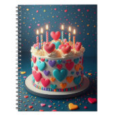Hearts Birth Cake Notitieboek (Voorkant)