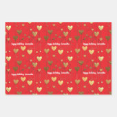 hearts birthday Valentine's Day anniversary  Inpakpapier Vel (Voorkant 3)